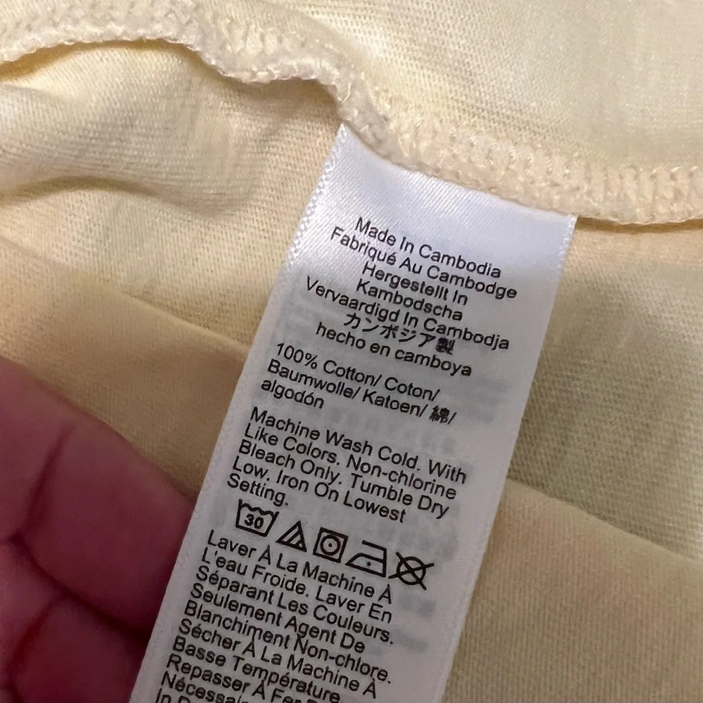 J Crew Light Yellow Relaxed Premium Cotton Boxy Tee NWT XXS #2298